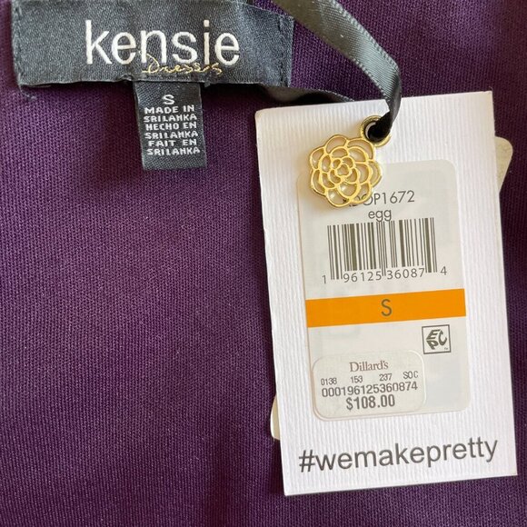 NWT Kensie Women's Boat Neck Velvet  Midi Dress, Purple (Eggplant), Size S - Picture 7 of 11